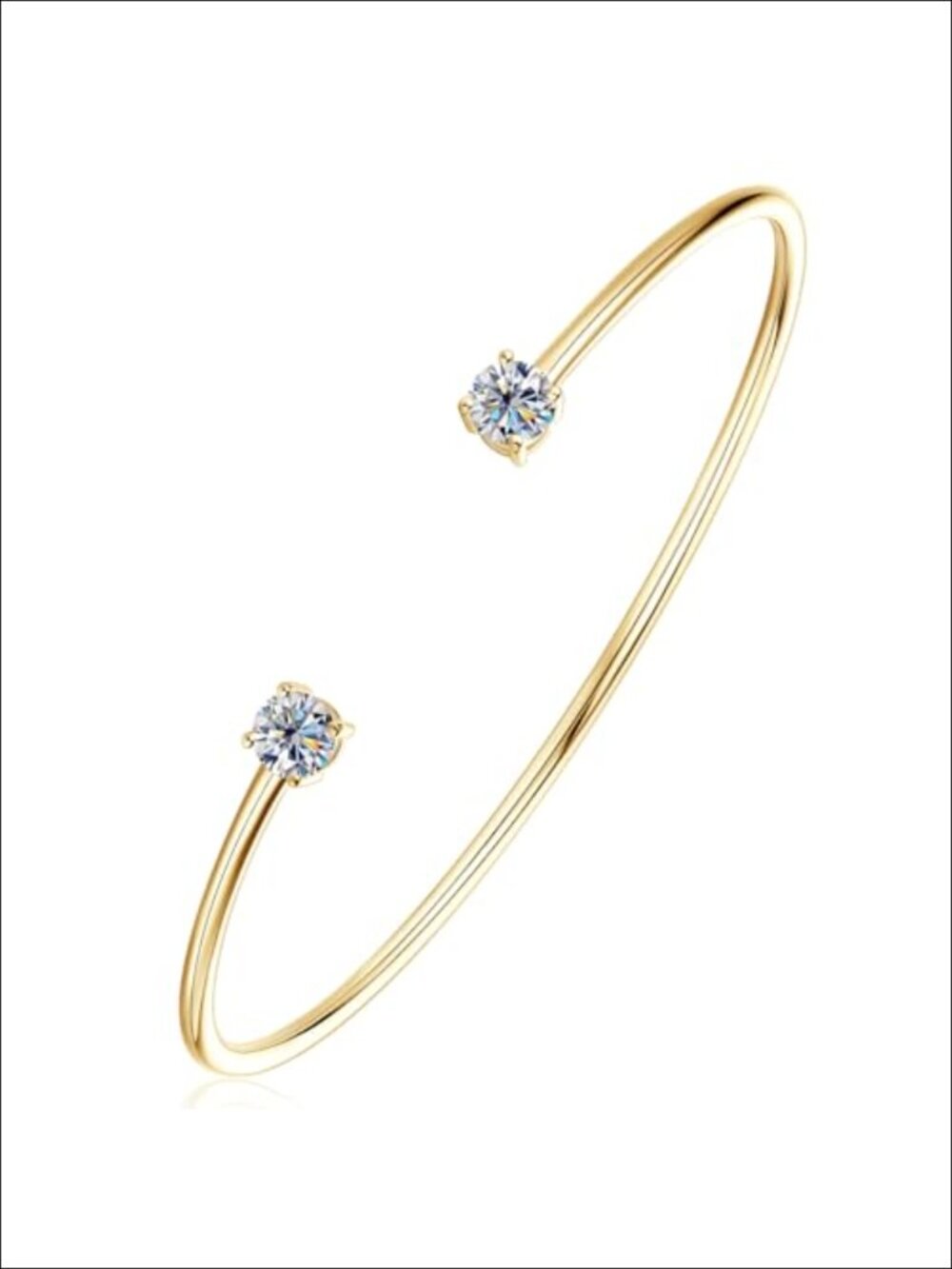 5mm Moissanite Cuff Bangle Bracelet 925 Silver Open Bangle for Women